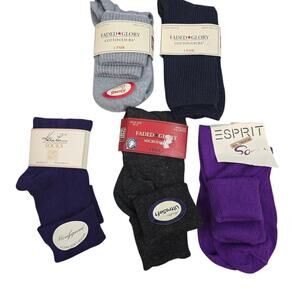 5 Pair of Vintage Ladies‎ Socks 3 Faded Glory 1 Kathy Lee 1 Esprit Sz 9-11 NOS